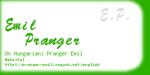 emil pranger business card